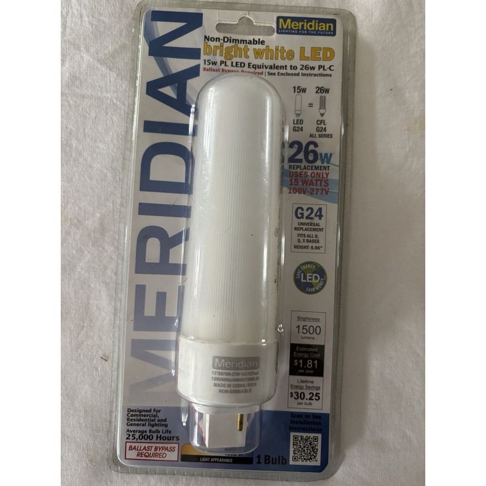Meridian Lighting For The Future Bright White Led Non-Dimmable.